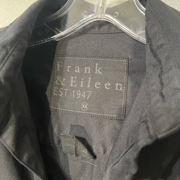 Frank & Eileen Mary Black Classic Shirt Dress Distressed Hem - Size XS - Picture 4 of 5